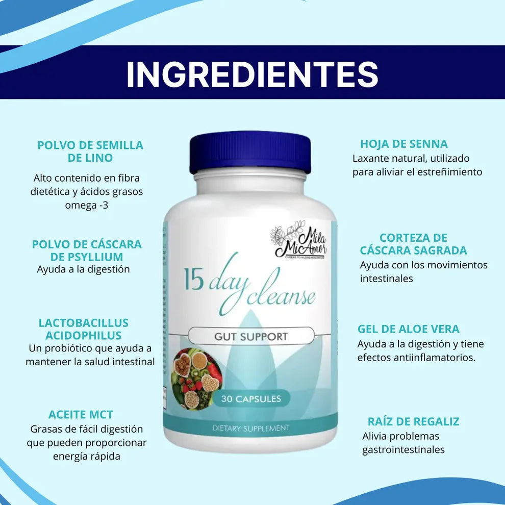 CleanGut®: LIMPIADOR INTESTINAL 15 DÍAS ✨💙 OFERTA LIMITADA (2X$32.990)