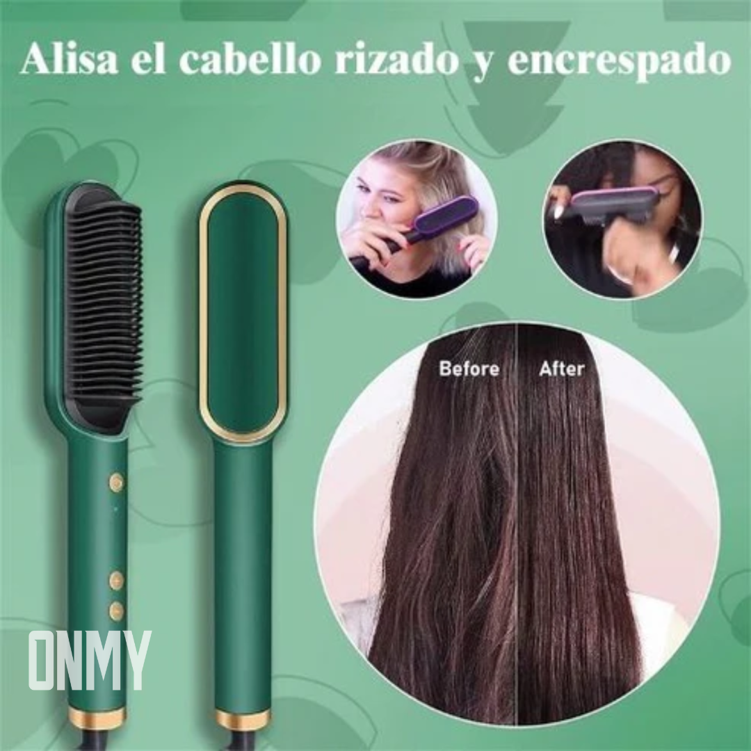 AntiFrizz® Cepillo Alisador Portátil 2en1: Alisa y estiliza tu cabello ✨